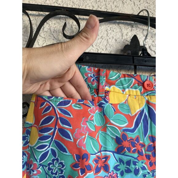 Talbots Perfect Skimmers Trailing Hibiscus Capri Pants - Size 2 - Multicolored - Picture 6 of 11
